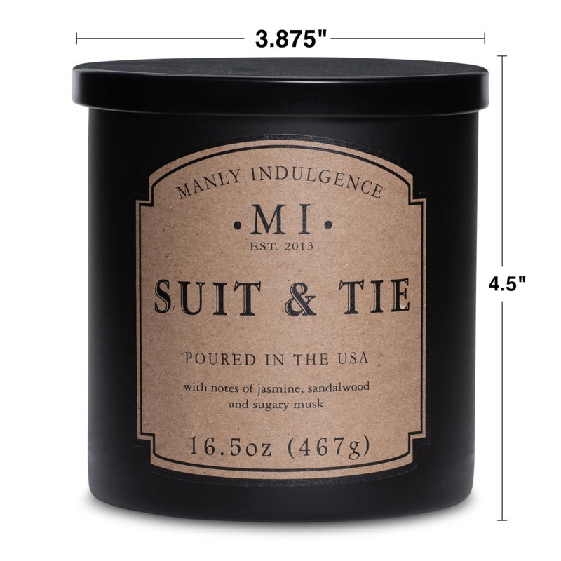 Manly Indulgence Suit & Tie Scented Candles for Men, 16.5 oz Single Wick, Premium Soy Blend Wax, 60H Burn, Candles for Home Scented â€“ Made in The USA - Image 4